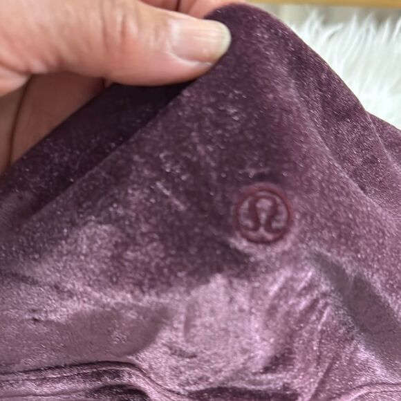 Lululemon Plush Velvet Leggings in Rich Burgundy Size 4 - Picture 3 of 8